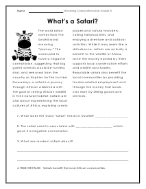 Reading Comprehension Worksheets 5th Grade Printable