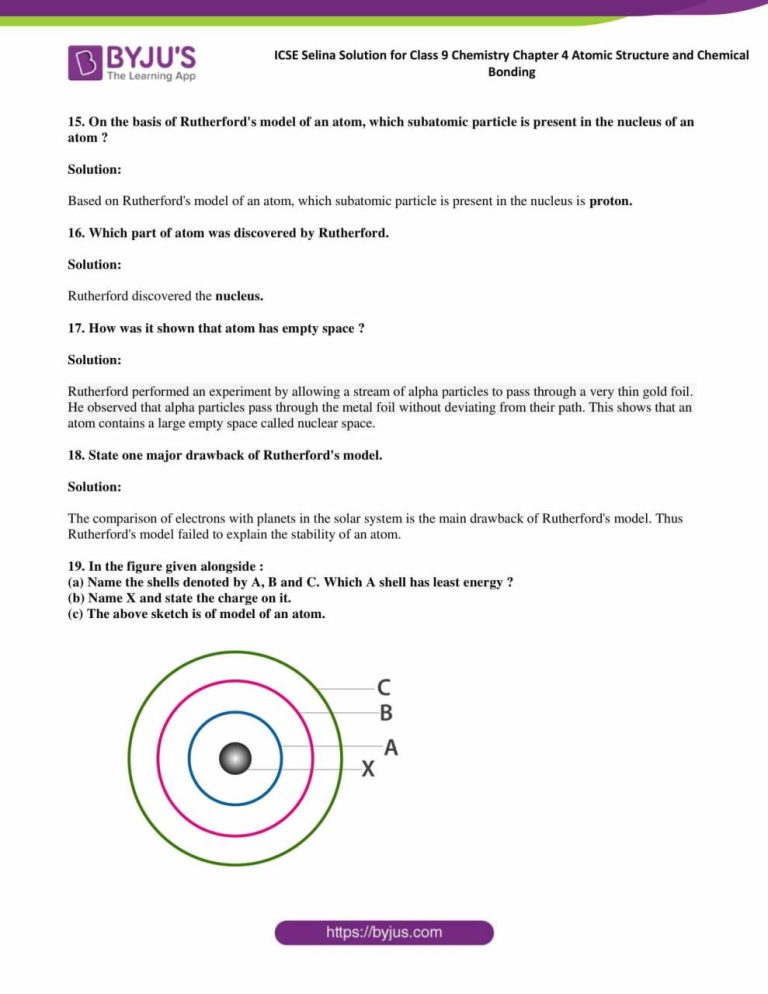 Atomic Structure Worksheet Answers Key