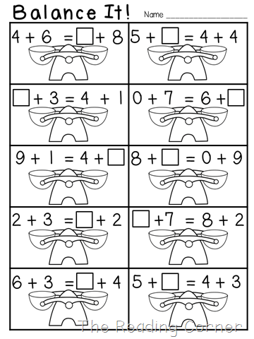 Balancing Equations Worksheet Grade 2