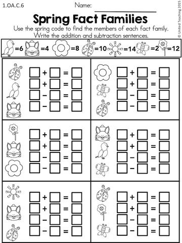 First Grade Math Worksheets For Grade 1 Subtraction