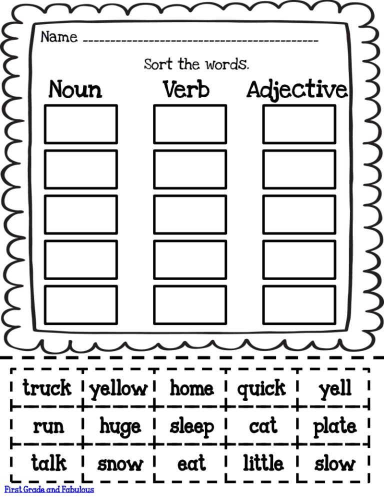 Adjectives Worksheets For Kindergarten Pdf