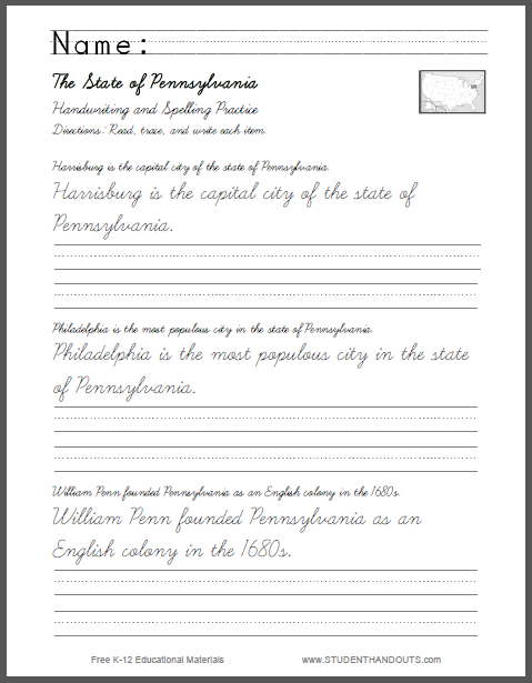 Handwriting Practice Sentences Pdf