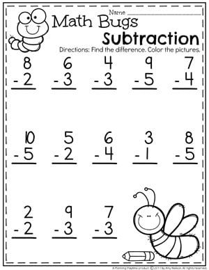 Printable Subtraction Worksheets For 1st Grade