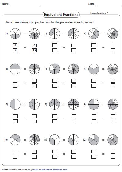 Comparing Fractions Worksheets Grade 2