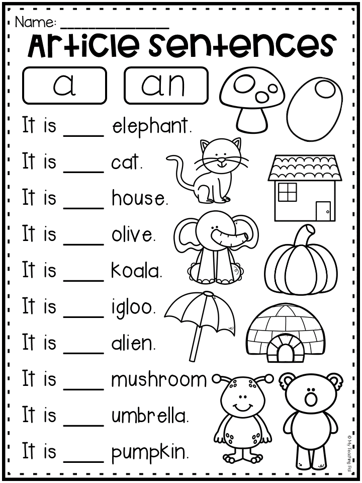 Kindergarten English Worksheets For Kids