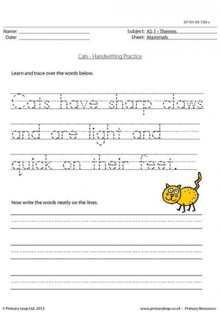 Handwriting Practice Worksheets First Grade