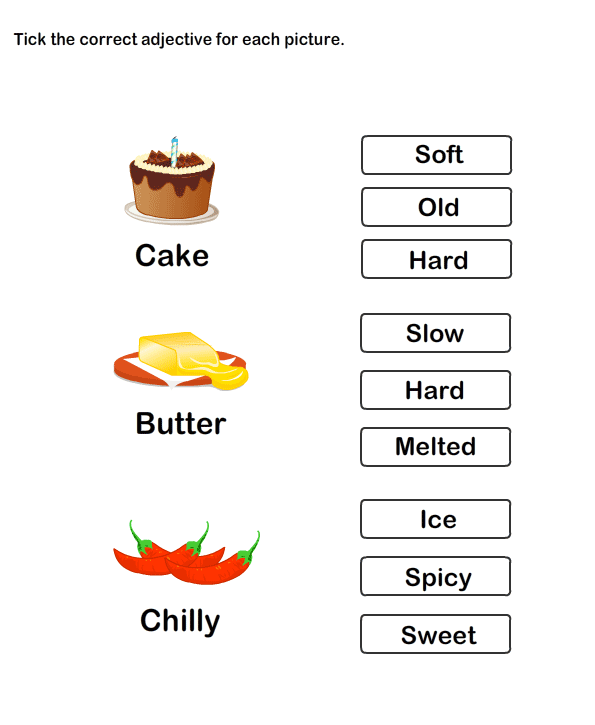 Preschool Adjectives Worksheets For Kindergarten