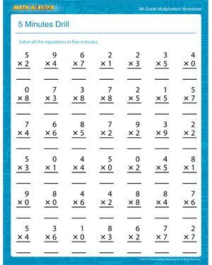 Multiplication Worksheets Printable Grade 5