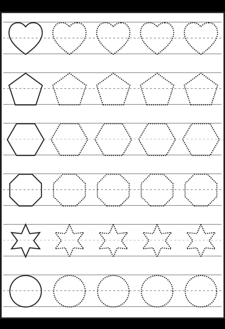 Printable Tracing Worksheets For Preschoolers