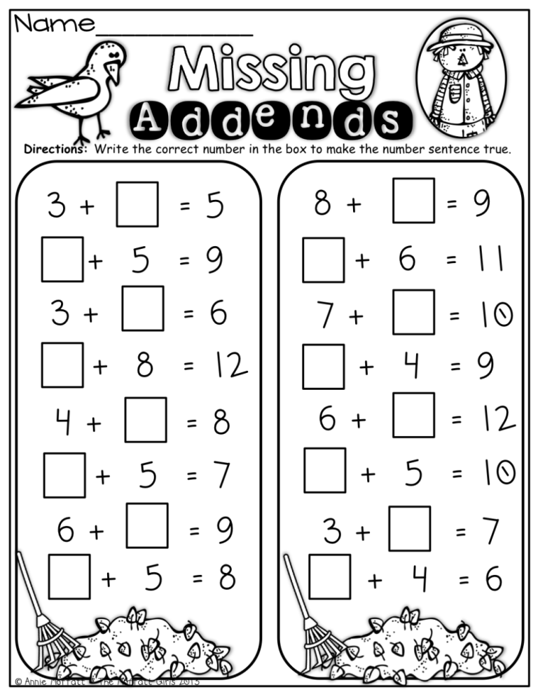 Fall Worksheets For 1st Grade