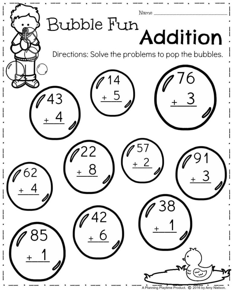 Fun First Grade Math Worksheets Free