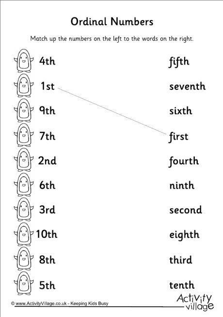 Kindergarten Ordinal Numbers Worksheet Pdf