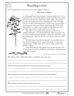 Free Printable Reading Comprehension Worksheets 4th Grade