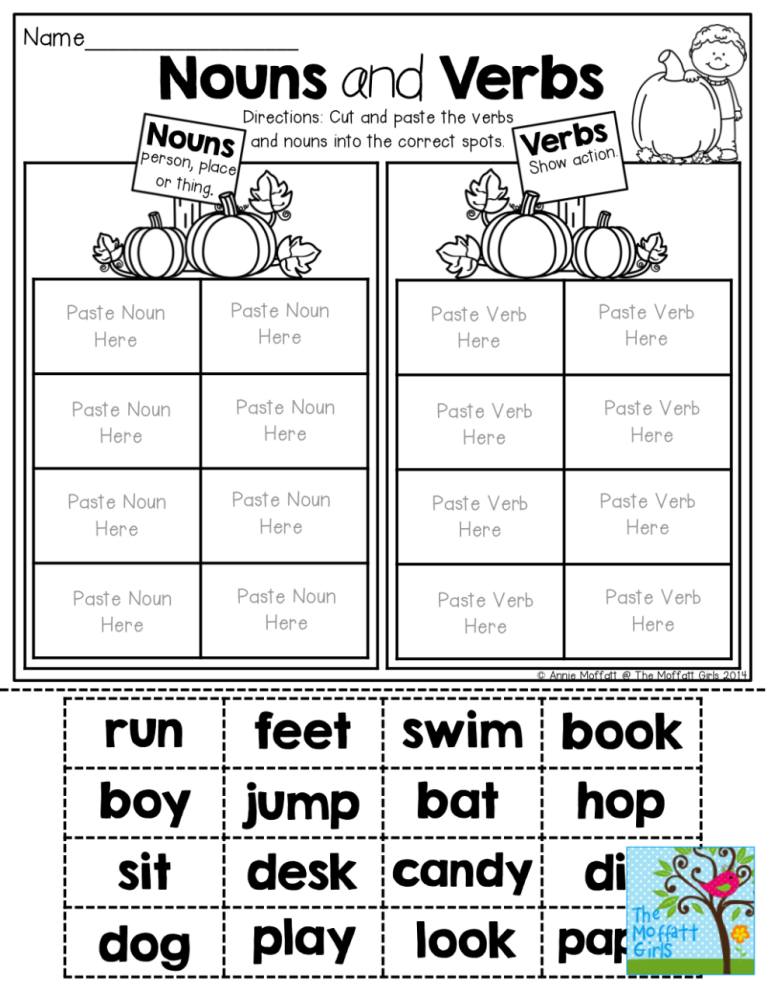 Printable Nouns Worksheet For Grade 1