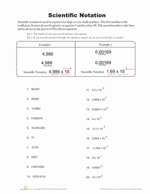 Scientific Notation Worksheet Chemistry Answers