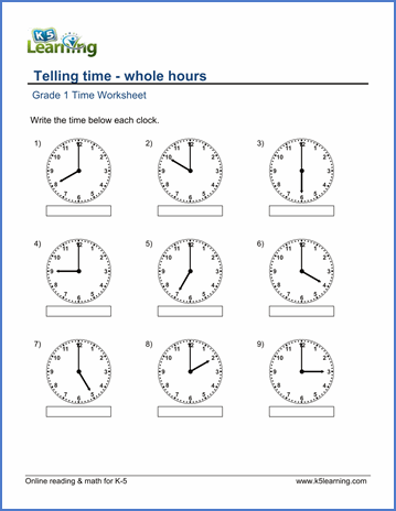 Grade Telling Time Worksheets Pdf