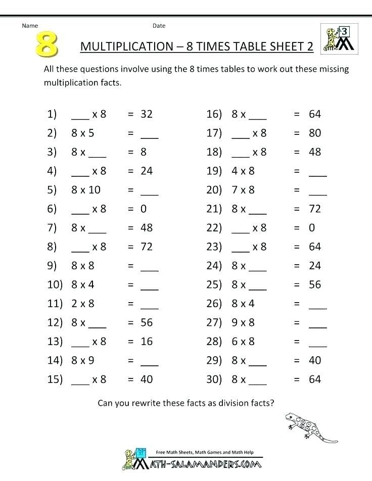 Multiplication Worksheets Grade 3 Pdf