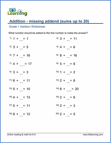 Addition Worksheets With Pictures Up To 20