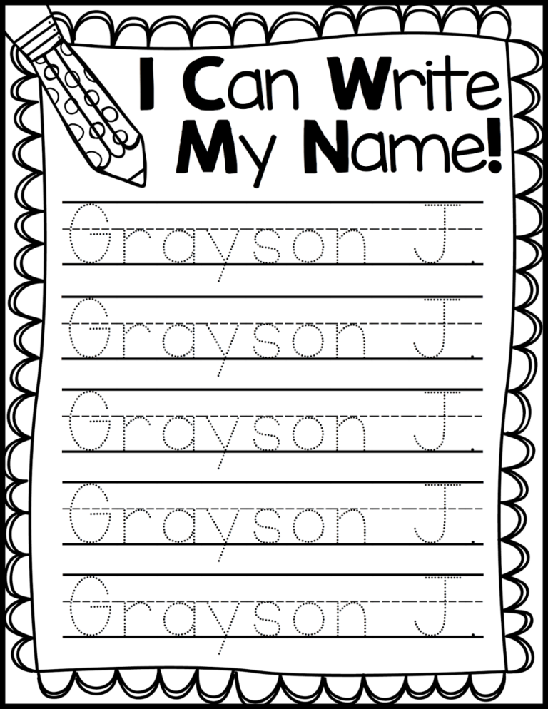 Handwriting Name Practice Printables