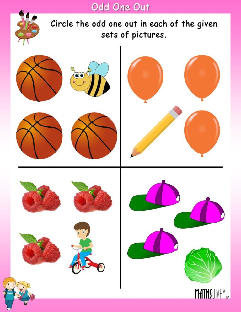 Odd One Out Worksheets For Preschoolers