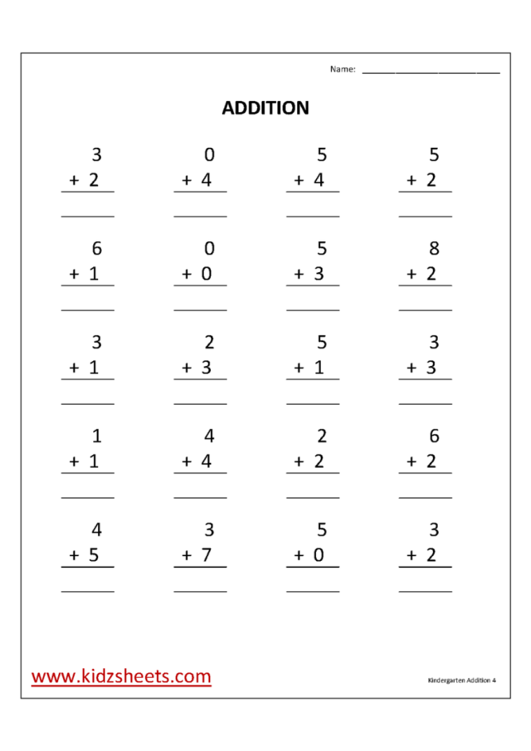 Kindergarten Worksheets Free Math