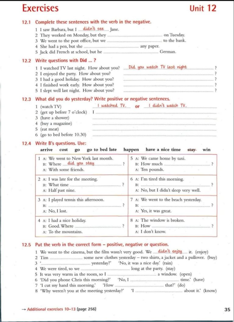 English Worksheets For Grade 12