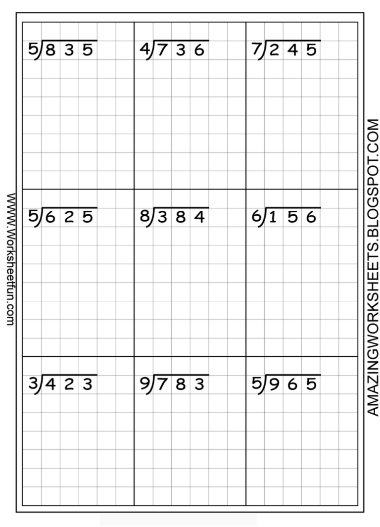 Long Division Worksheets Grade 5 With Remainders