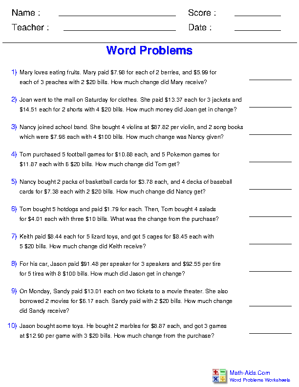 Multiplication Word Problems Grade 2 Examples