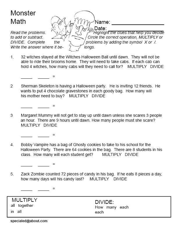 5th Grade Multiplication And Division Word Problems