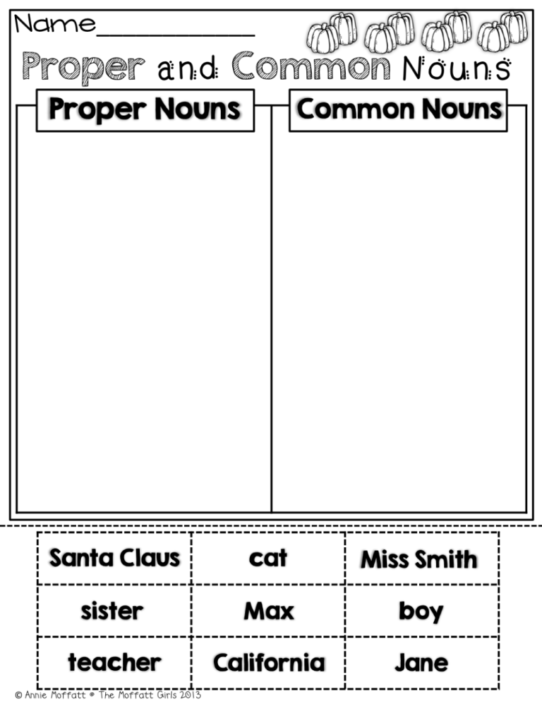 Proper Nouns Worksheet For Grade 1 Pdf