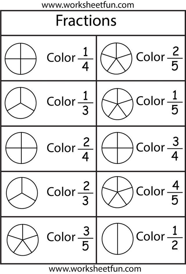 1st Grade Fractions Worksheets Grade 2