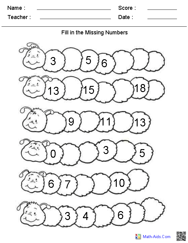 Printable Printout Kindergarten Math Worksheets Free