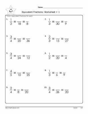 5th Grade Math Worksheets Fractions With Answers