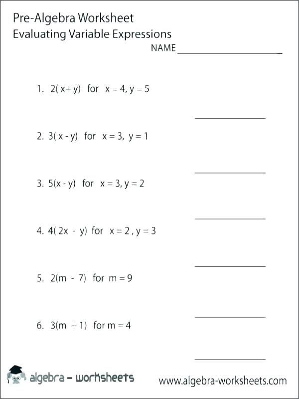 Printable Beginning Algebra Worksheets