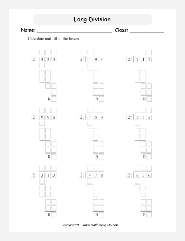 Division Worksheets Grade 5 3 Digit By 2 Digit