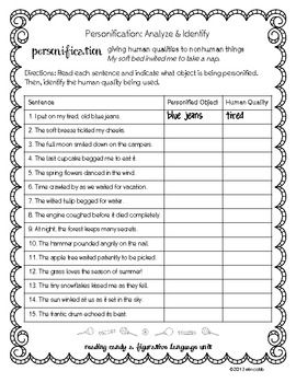 5th Grade Figurative Language Worksheets With Answers