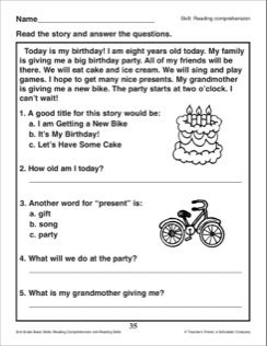 Fall Reading Comprehension Worksheets For 2nd Grade