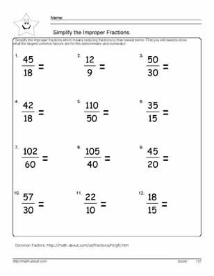 Fractions Worksheets Grade 6 With Answers