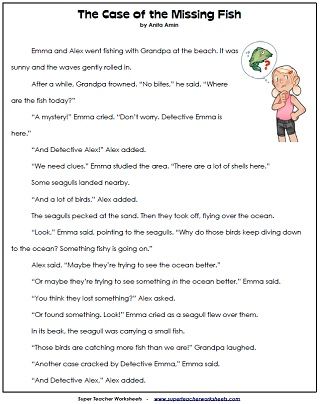 Reading Comprehension Worksheets For 2nd Grade Pdf