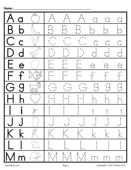 Grade 1 Alphabet Worksheets A-z