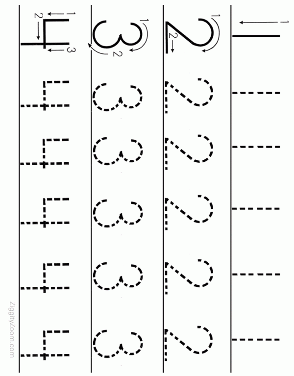 Preschool Tracing Worksheets Numbers