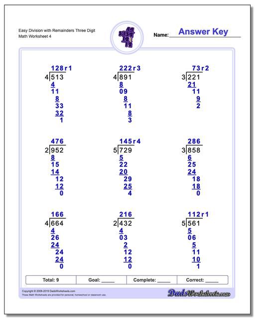 Division Worksheets Grade 5 With Answers