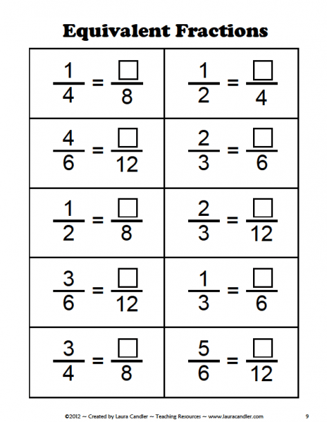 6th Grade Equivalent Fractions Worksheet Answers