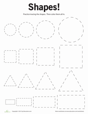 Tracing Worksheets For Preschool Shapes