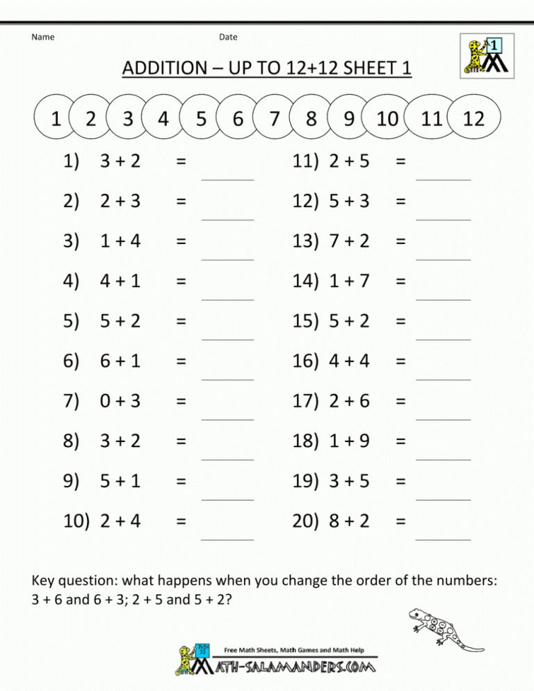 1st Grade Math Worksheets Addition With Pictures