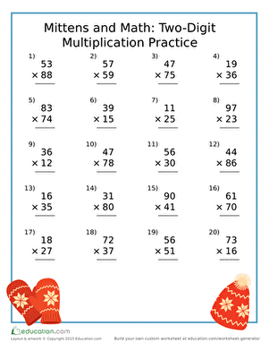 Double Digit Multiplication Worksheets Pdf