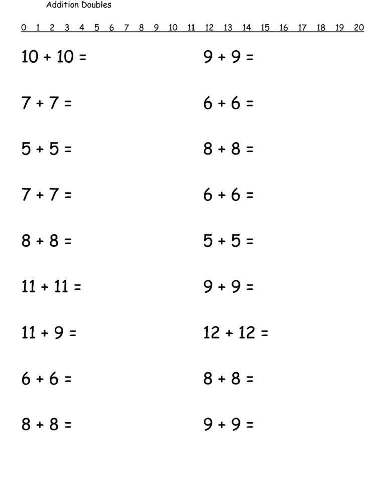 Printable 1st Grade Math Worksheets Addition