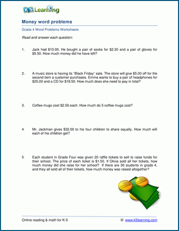 Word Problem Subtraction Worksheets For Grade 4