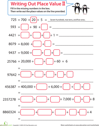 Identify Place Value Worksheets 3rd Grade