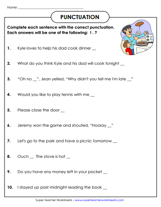 Punctuation Worksheets For Grade 3 With Answers